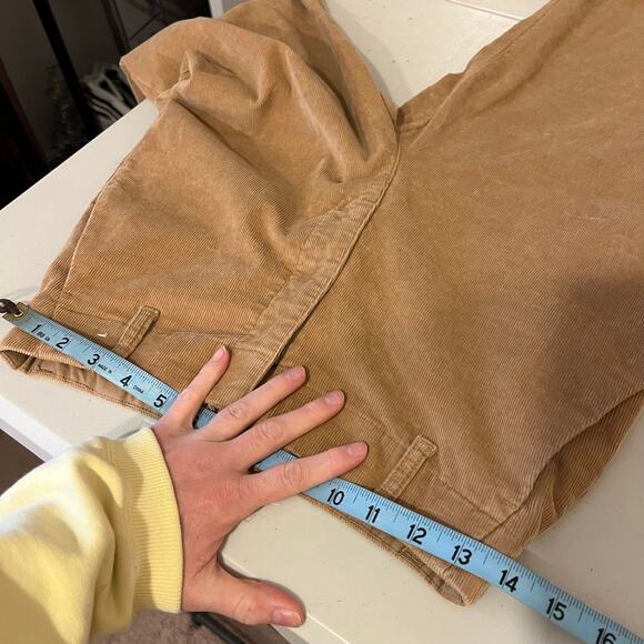 Uniqlo Tan Cotton Corduroy High Rise Wide Leg Trouser Pants Size Small 26/27 - Picture 9 of 14